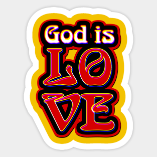 God is Love 3D Style Sticker